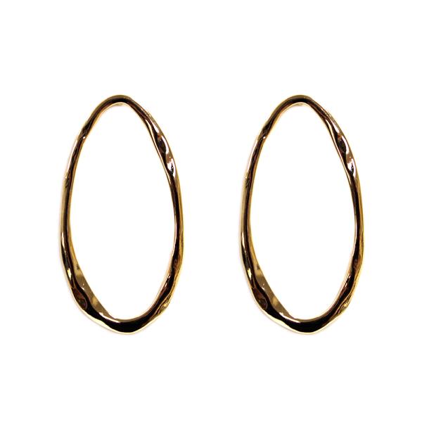 Textured Metal Oval Stud Earring