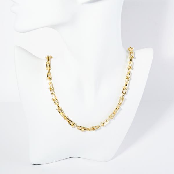 U Link Metal Gold Dipped Necklace
