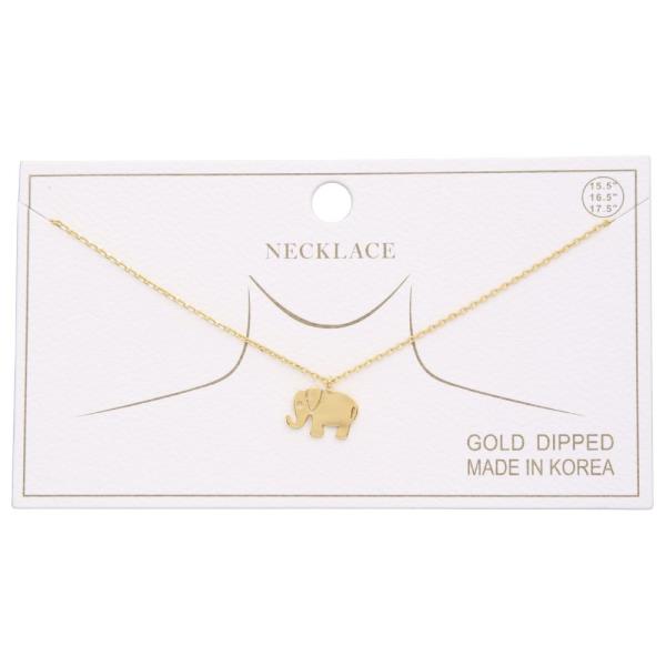 Elephant Charm Gold Dipped Necklace