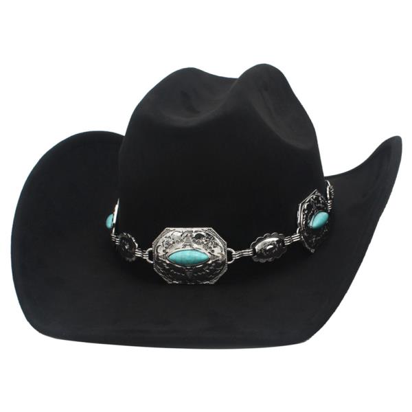 Deco SW Concho Banded Microsuede Cowboy Hat