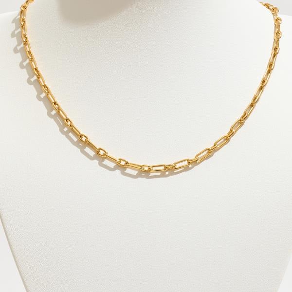 Gold Dipped Rectangular Link Chain Necklace