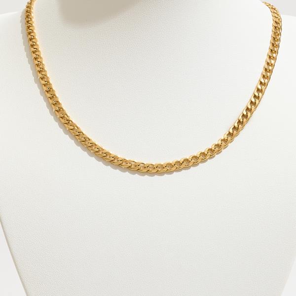 Gold Dipped Oval Cable Link Chain Necklace