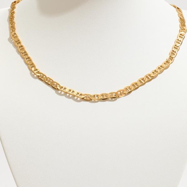 Gold Dipped Flat Link Design Chain Necklace