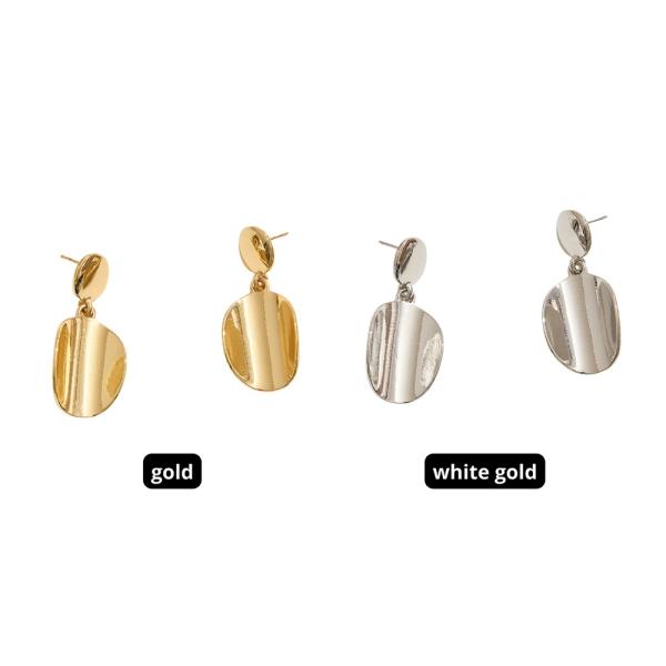 14K Gold Dipped Shape Drop Post Hoop Earring