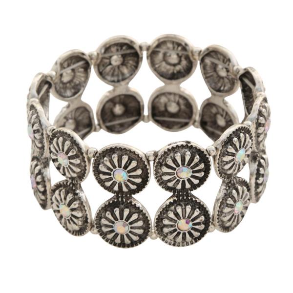 Western Rhinestone Metal Bracelet