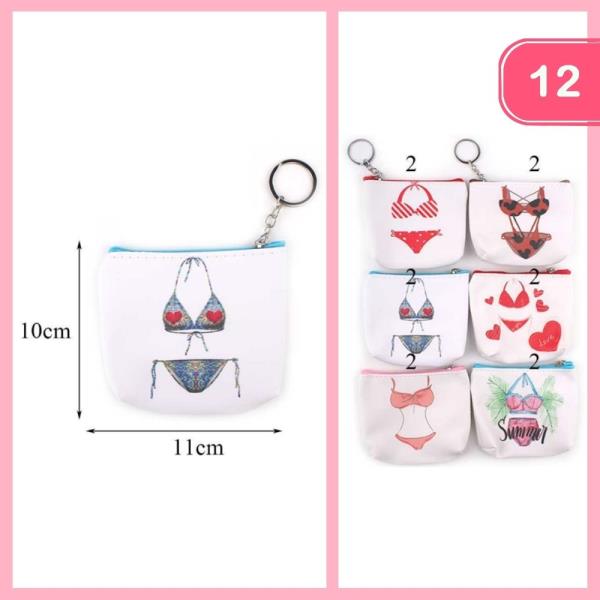 Bikini Summer Coin Purse Keychain (12 Units)