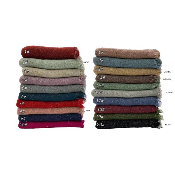 Glitter Edge Fringe Soft Oblong Scarf