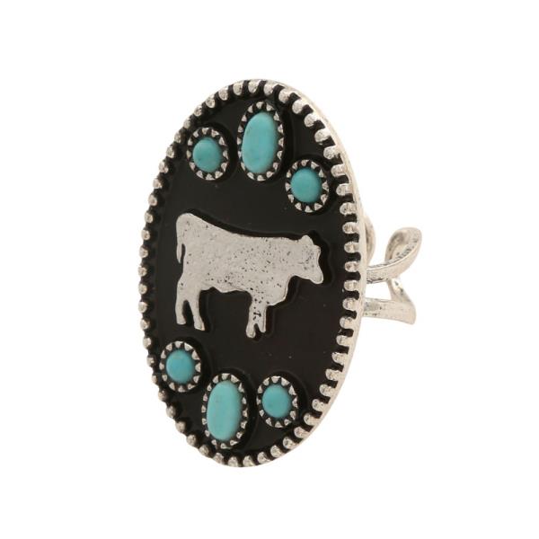 Western Style Oval Metal Ring
