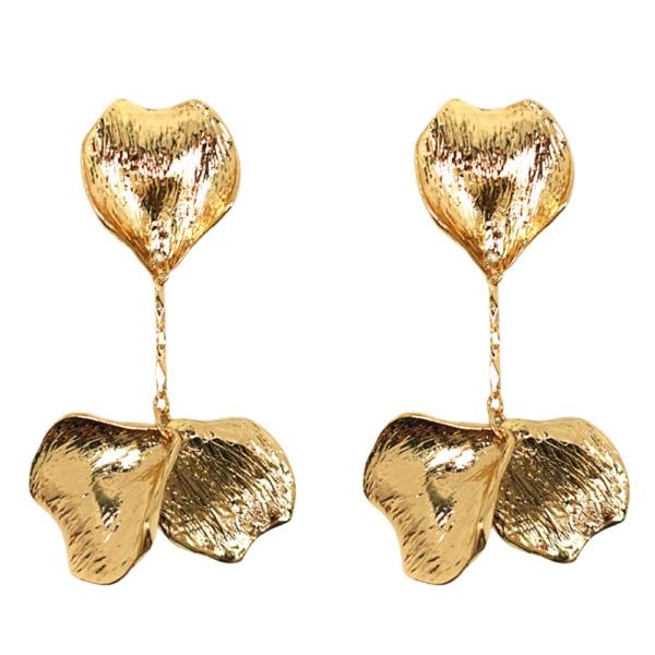 Metal Petal Dangle Earring