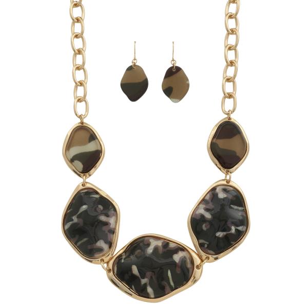 Statement Link Necklace Earring Set
