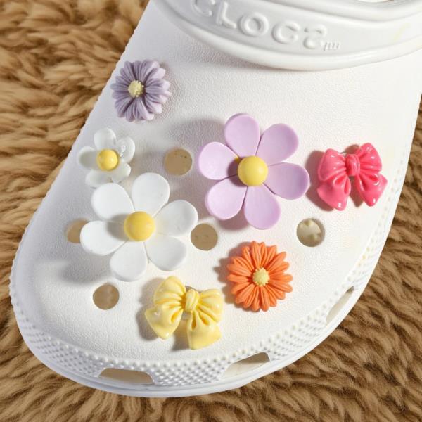 Flower Bow Shoe Charms