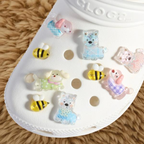 Dog Bees Shoe Charms