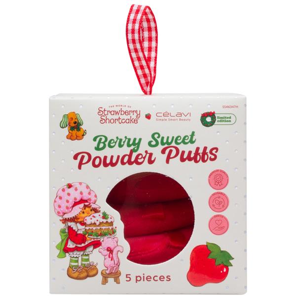 CELAVI X STRAWBERRY SHORTCAKE BERRY SWEEY 5PC POWDER PUFFS