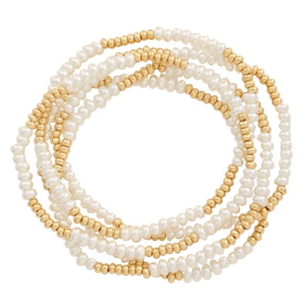 Pearl Bead Bracelet Set