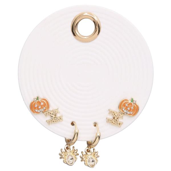 HALLOWEEN SPIDER HUGGIE ASSORTED EARRING SET