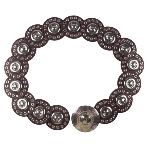 Y2K ROUND STUDDED CONCHO FAUX LEATHER BELT