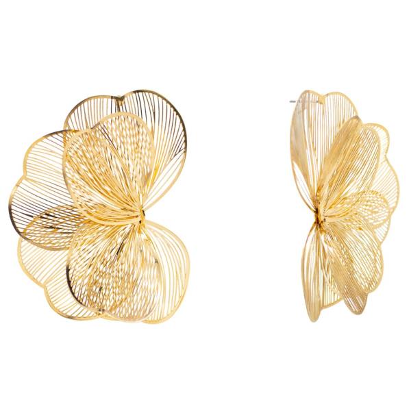 Wire Flower Metal Earring