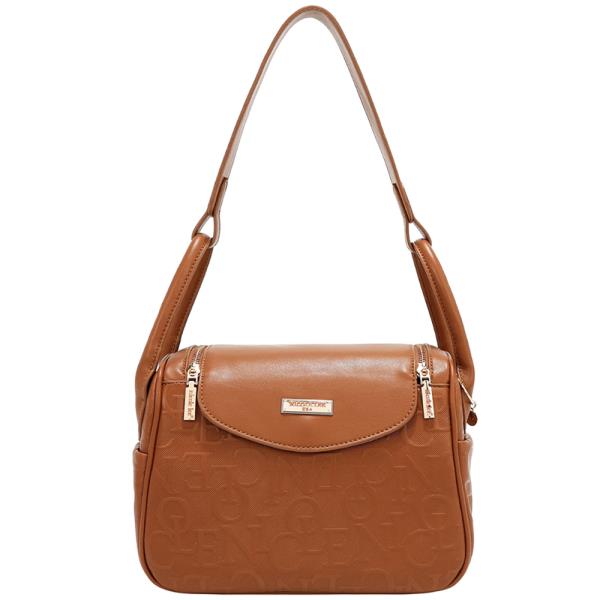 EMBOSSED ELEGANCE SQUARE SHOULDER BAG