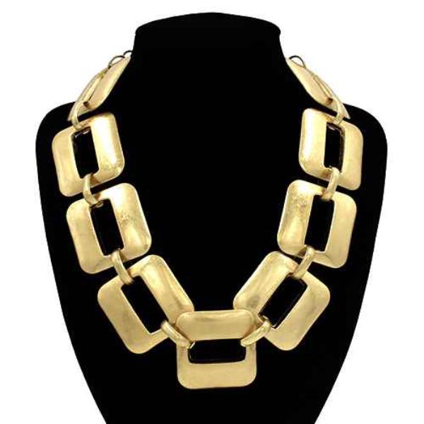 Rectangle Metal Link Necklace