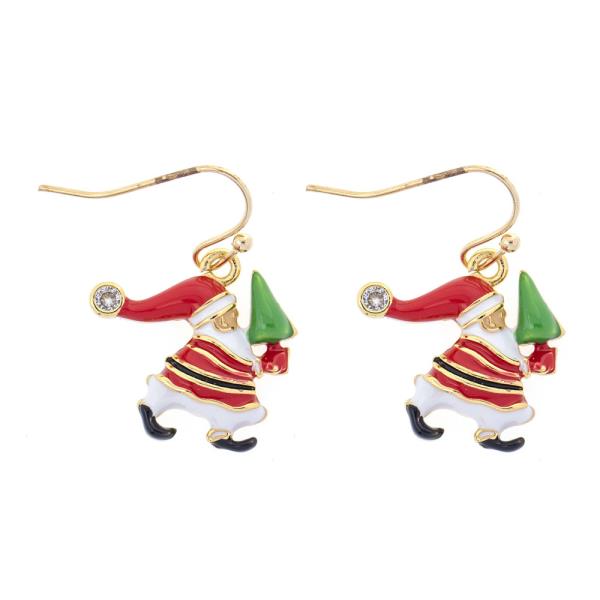 CUBIC ZIRCONIA SANTA CLAUSE EARRING