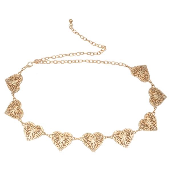 FILIGREE HEART BUTTERFLY CHAIN BELT