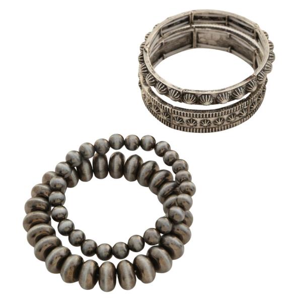 Metal Beaded Bracelet Set