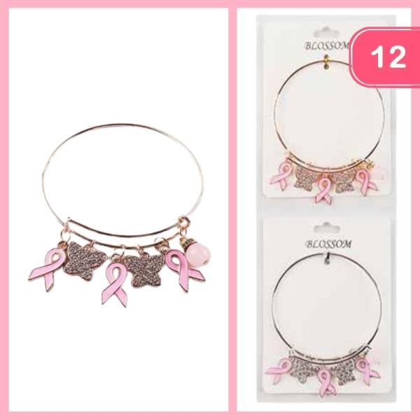 Breast Cancer Charm Bracelet (12 Units)