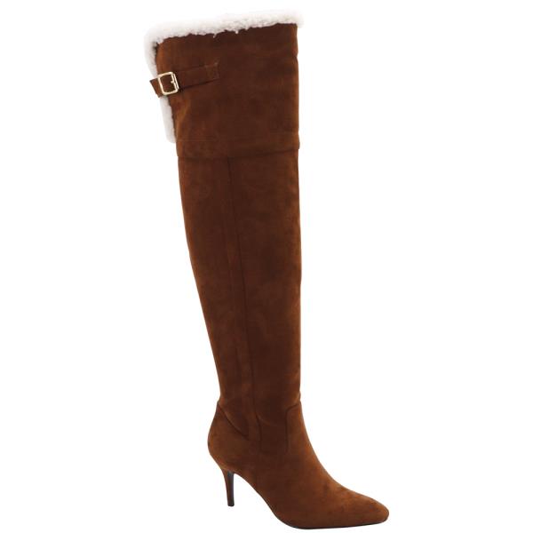 FUR TRIMMED OTK BOOTS 12 PAIRS