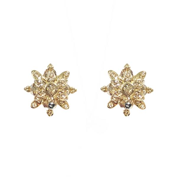 Flower Crystal Post Earring