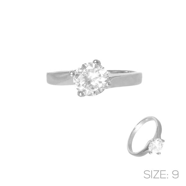 Cubic Zirconia Solitaire Ring