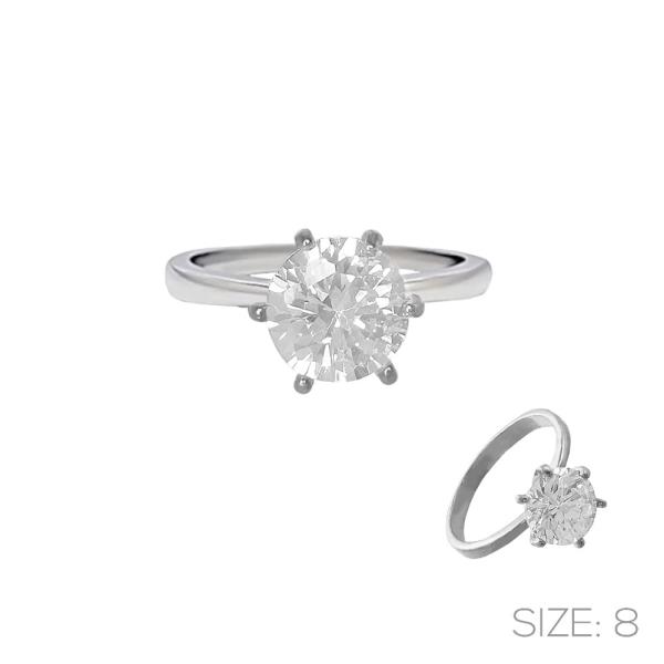 Cubic Zirconia Solitaire Ring