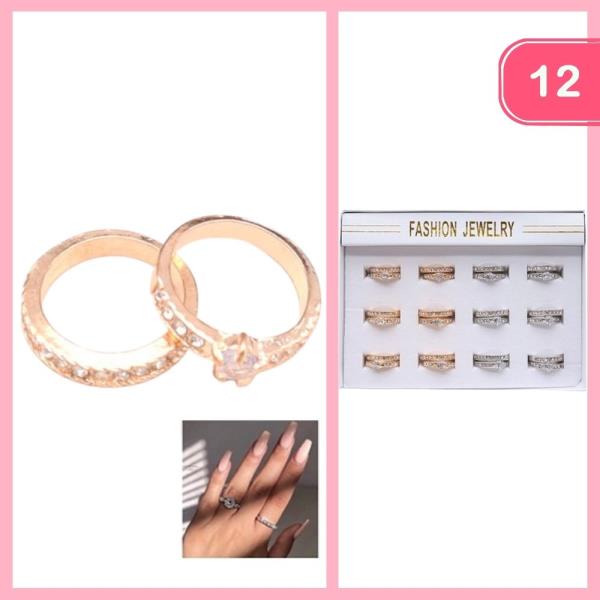 Rhinestone Stackable Ring (12 Units)