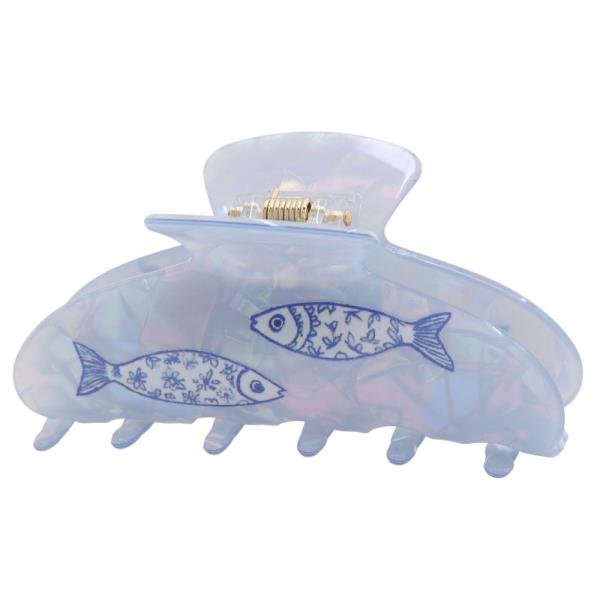 FISH PATTERN ACETATE CLAW HAIR CLIP