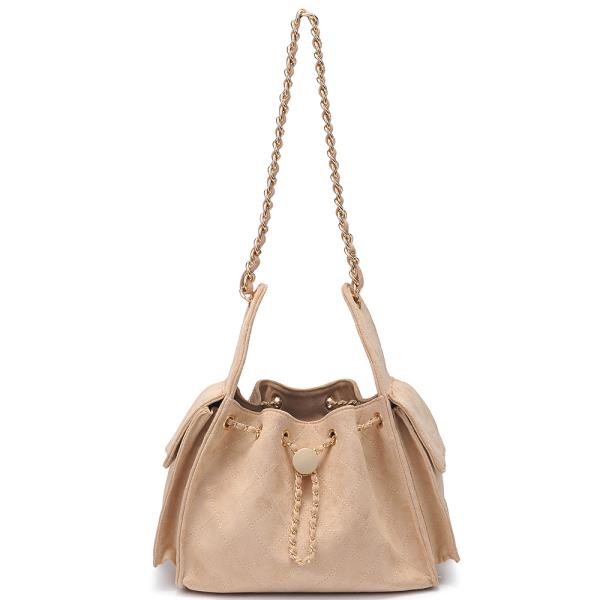 Quilted Drawstring Hobo Bag