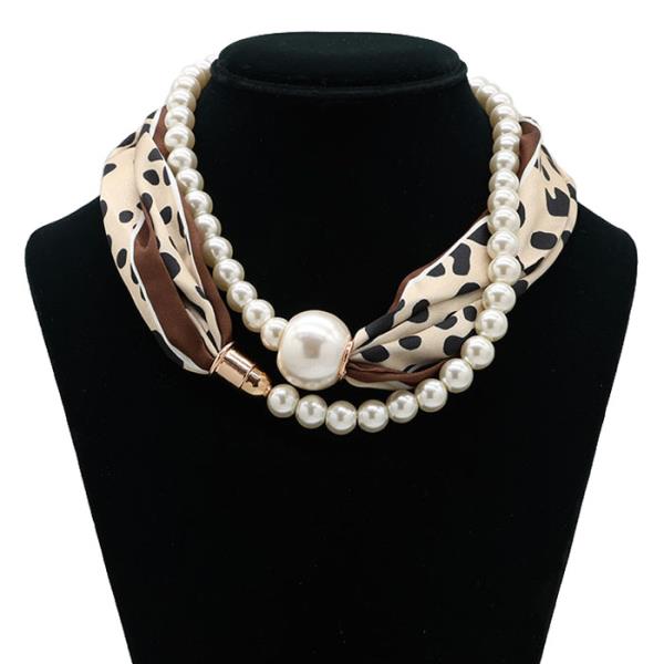 SECRET BOX Pearl Bead Scarf Necklace