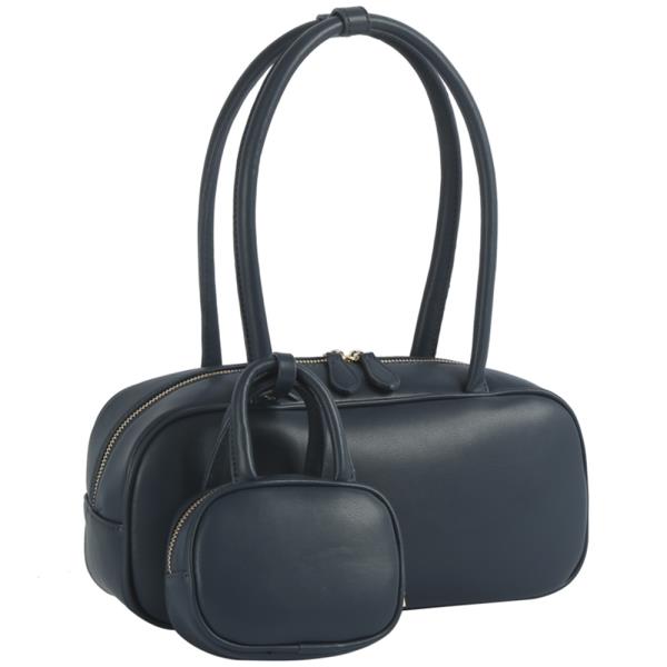 2IN1 Smooth Shoulder Bag W Mini Matching Bag
