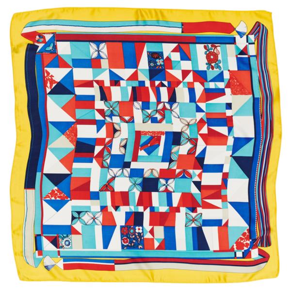 Medallion Horse Motif Bandana Square Neck Scarf