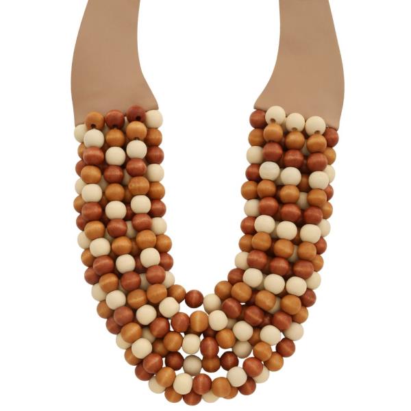 Two Tone Beaded Layered Magnetic Necklace