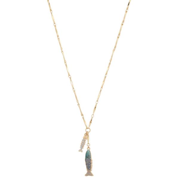 Fish Charm Metal Necklace
