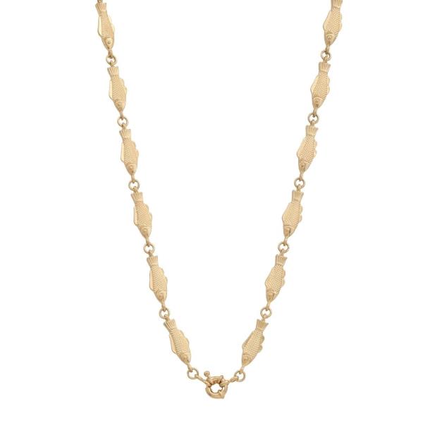 Textured Metal Link Chain Necklace