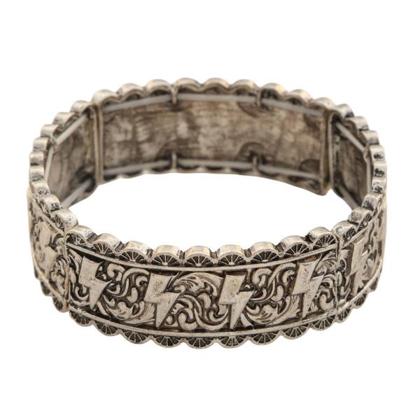 Lightning Pattern Metal Bracelet
