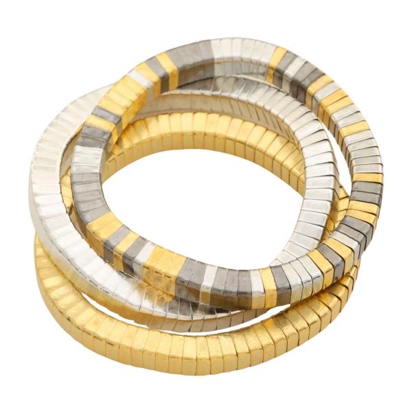 Two Tone Bracelet Set