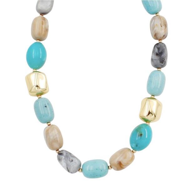 Resin Metal Bead Necklace