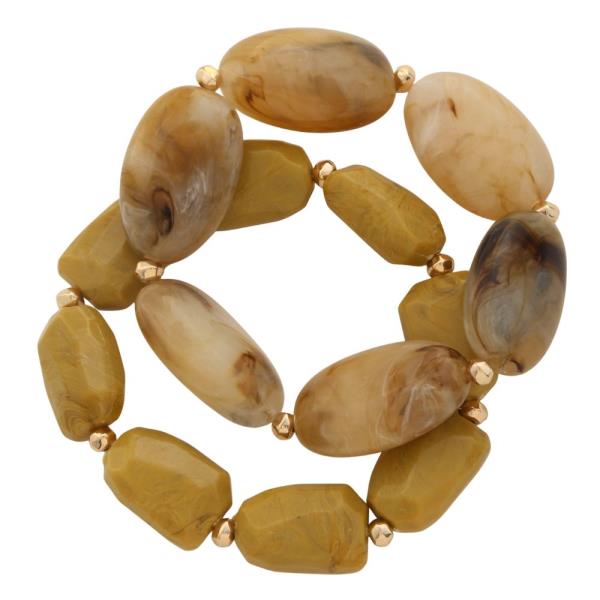 Resin Mixed Bead Bracelet Set