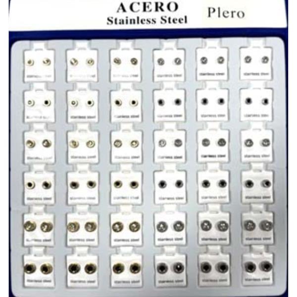 Stainless Steel Post Earrings Set (36 Units)