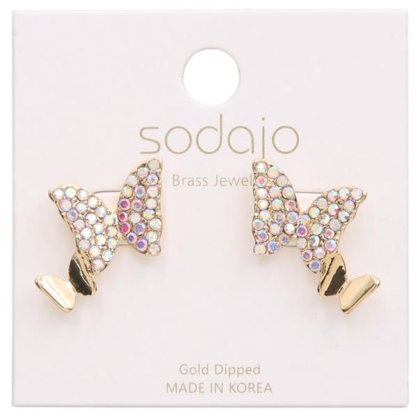 SODAJO Butterfly Rhinestone Gold Dipped Earring
