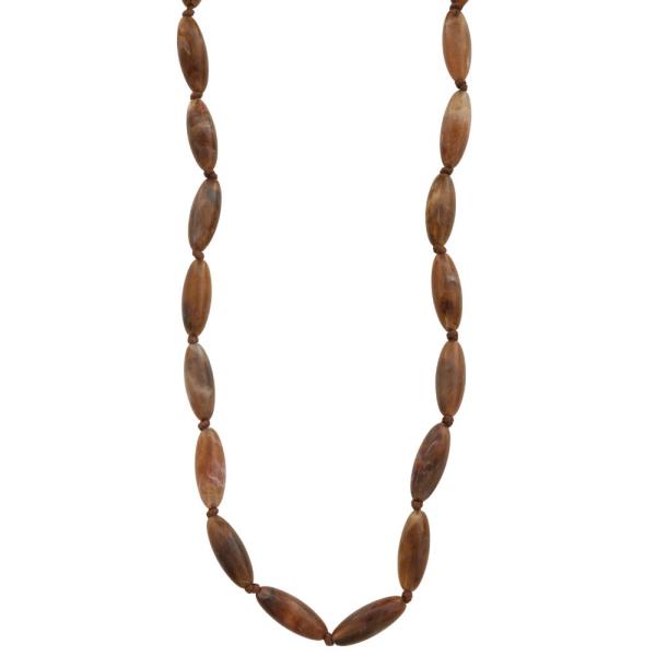 Acetate Oval Bead Necklace
