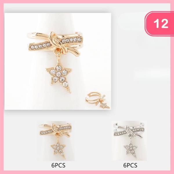Rhinestone Knot Heart Ring (12 Units)