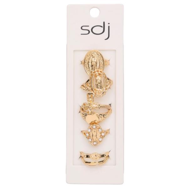 SDJ Religious Assorted Metal Ring Set