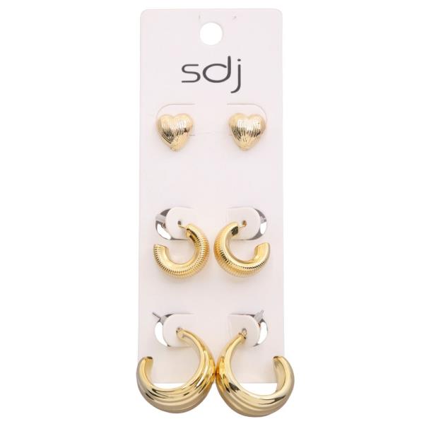 SDJ Assorted Metal Earring Set